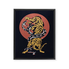 Classic Tattoo Snake vs Tiger Framed Canvas Print Gallery Image 8