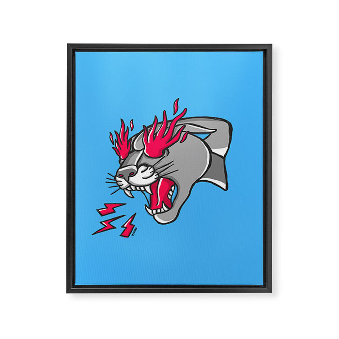 Panther Flame Framed Canvas Print Gallery Image 1
