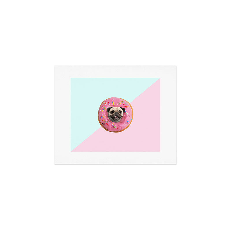 Pug Strawberry Donut Art Print Gallery Image 1