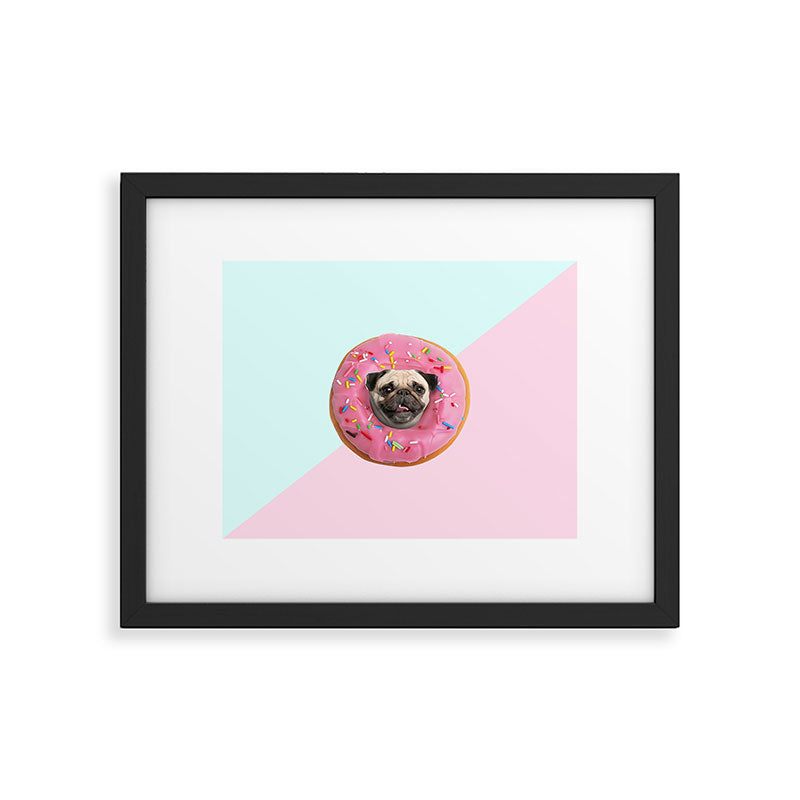 Pug Strawberry Donut Framed Art Print Gallery Image 5
