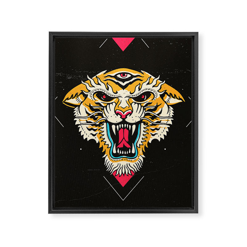 Tiger 3 Eyes Framed Canvas Print Gallery Image 8