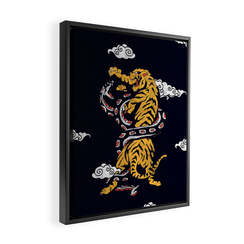 Tiger vs Snake Framed Canvas Print Gallery Image 2