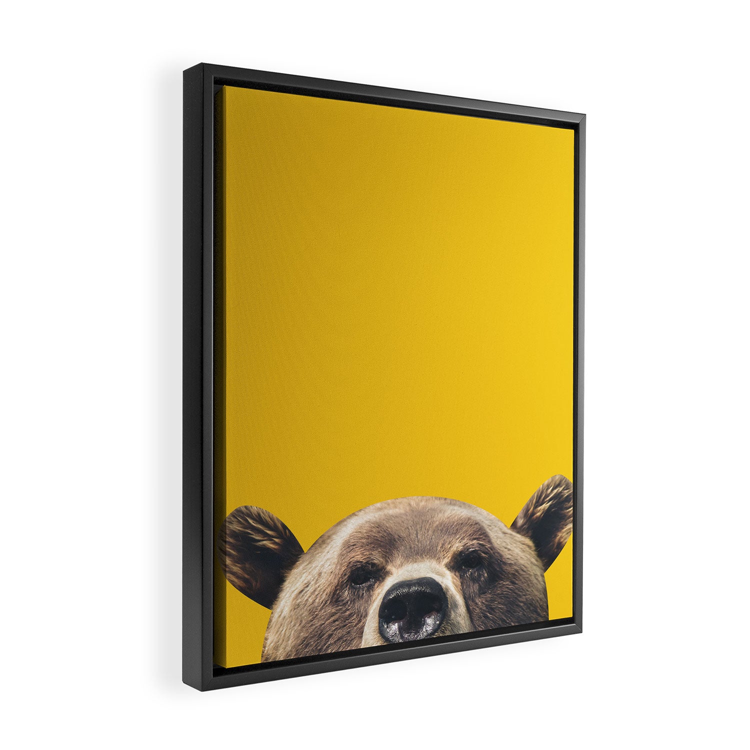 Bear - Yellow Framed Canvas Print Gallery Image 2