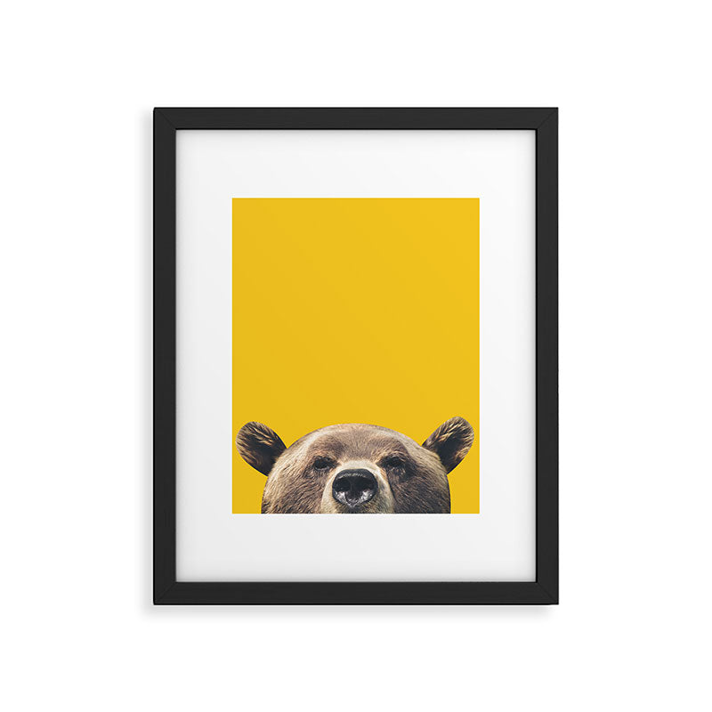Bear - Yellow Framed Art Print Gallery Image 6
