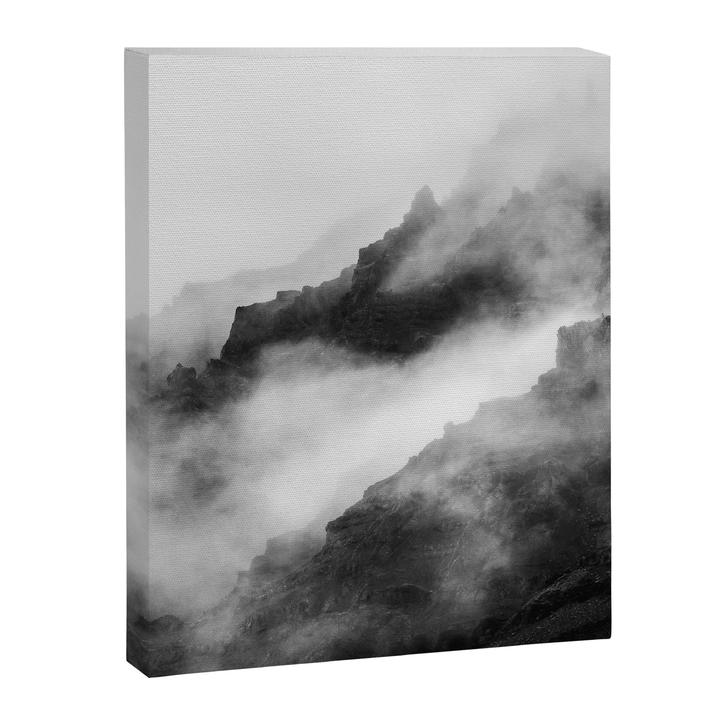 Foggy Mountains Black and White Canvas Print Gallery Image 8
