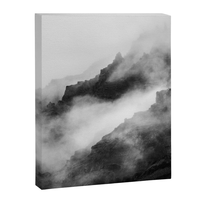 Foggy Mountains Black and White Canvas Print Gallery Image 1