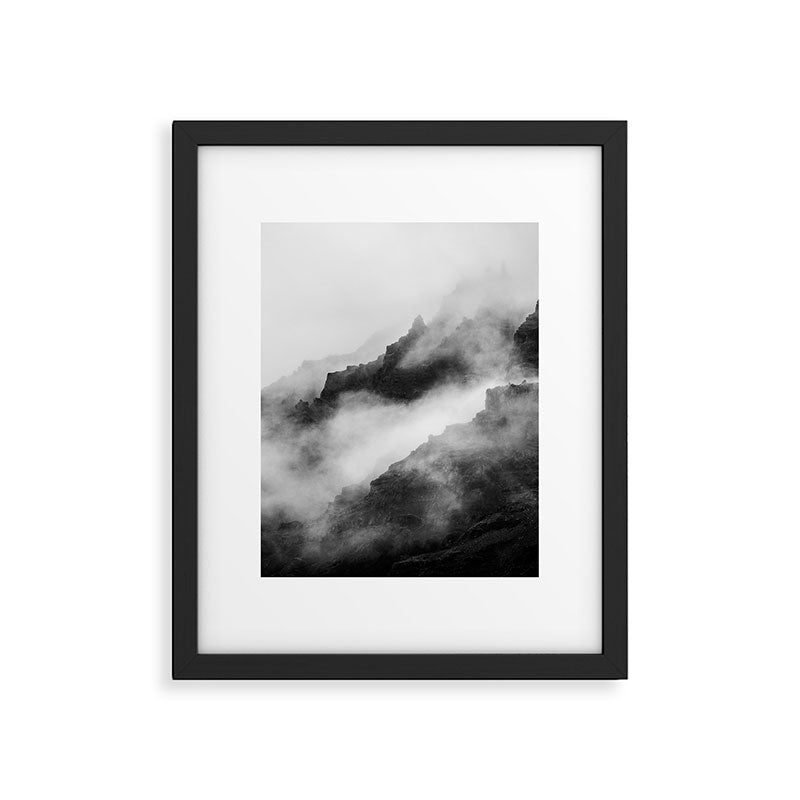 Foggy Mountains Black and White Framed Art Print Gallery Image 6