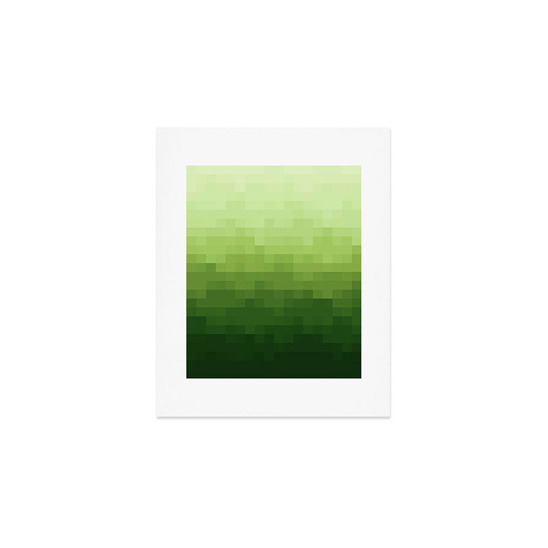 Gradient Pixel Green Art Print Gallery Image 1