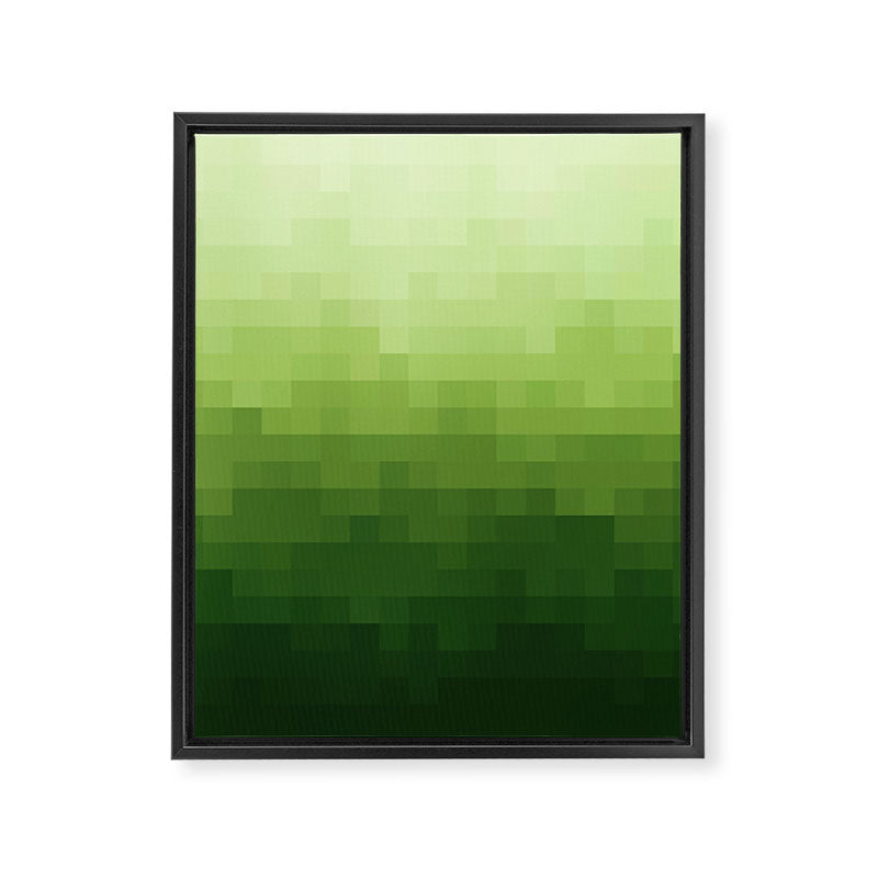 Gradient Pixel Green Framed Canvas Print Gallery Image 8