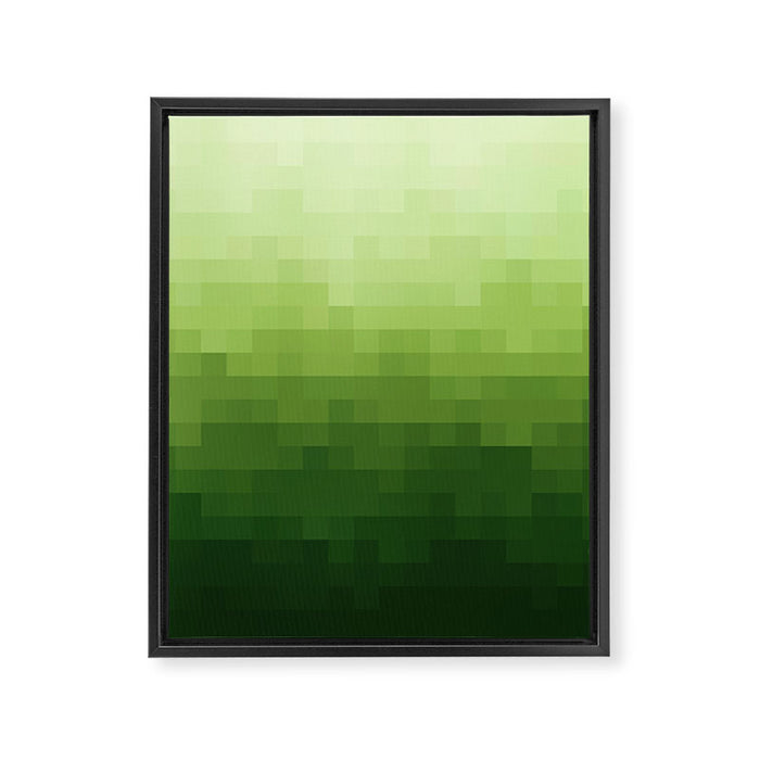 Gradient Pixel Green Framed Canvas Print Gallery Image 1