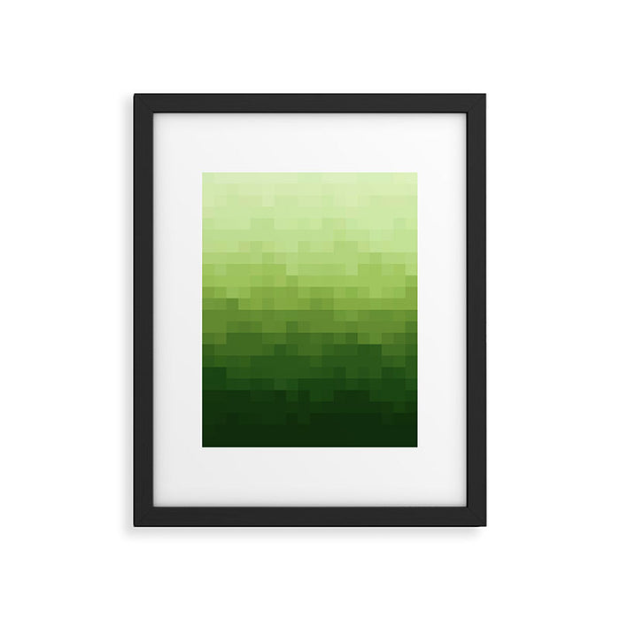 Gradient Pixel Green Framed Art Print Gallery Image 1