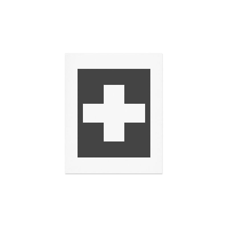 Swiss Cross Charcoal Art Print Gallery Image 1