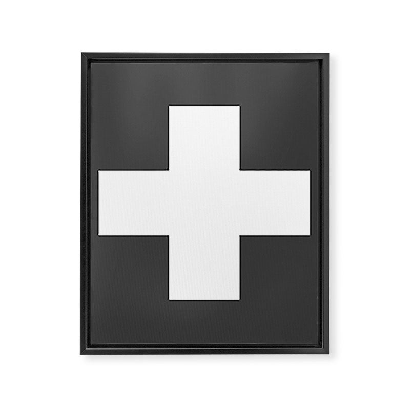 Swiss Cross Charcoal Framed Canvas Print Gallery Image 8