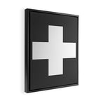 Swiss Cross Charcoal Framed Canvas Print Gallery Image 2