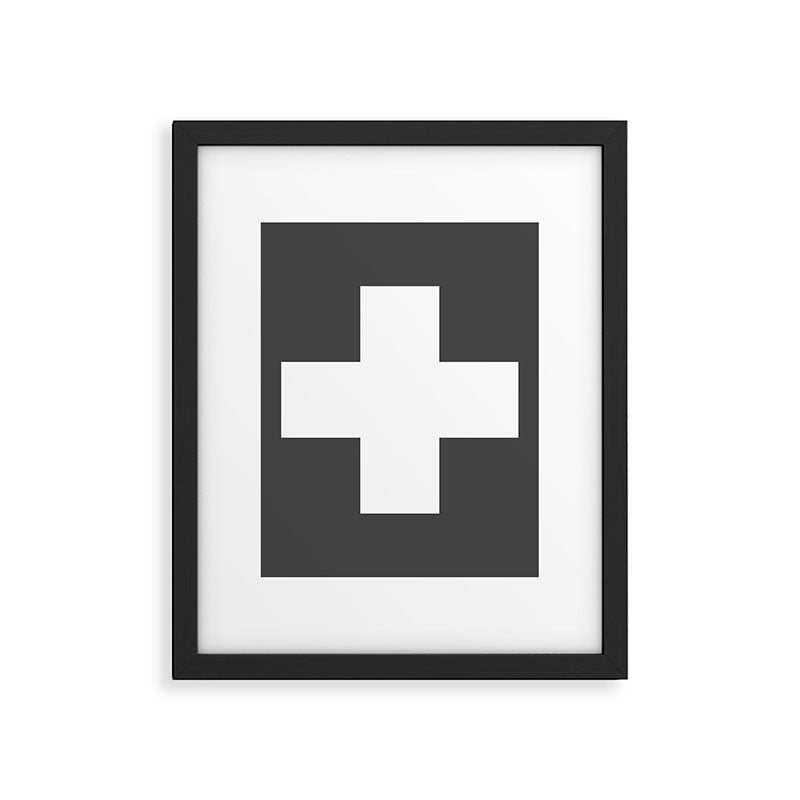 Swiss Cross Charcoal Framed Art Print Gallery Image 6