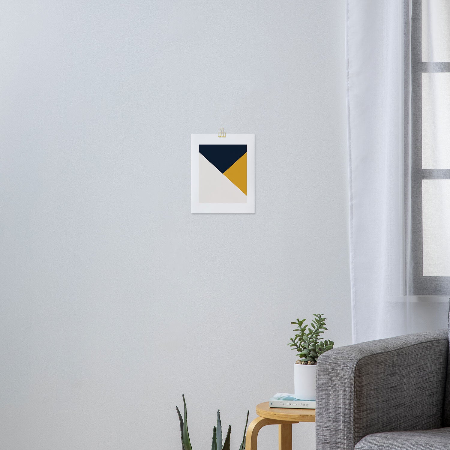 Tricolor Geometry Navy Yellow Art Print Gallery Image 3