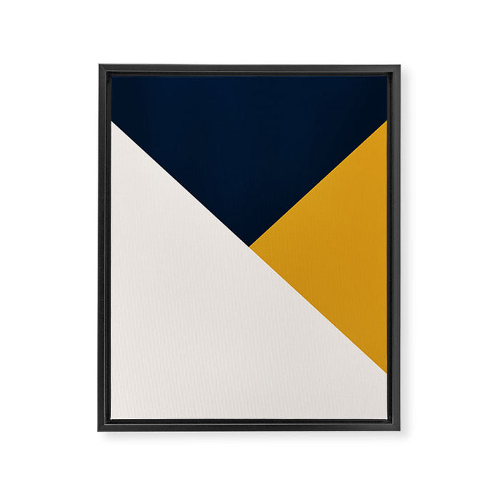 Tricolor Geometry Navy Yellow Framed Canvas Print Gallery Image 1