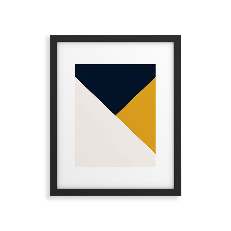 Tricolor Geometry Navy Yellow Framed Art Print Gallery Image 6