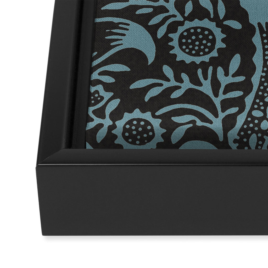 Tropical pattern black Framed Canvas Print Gallery Image 3