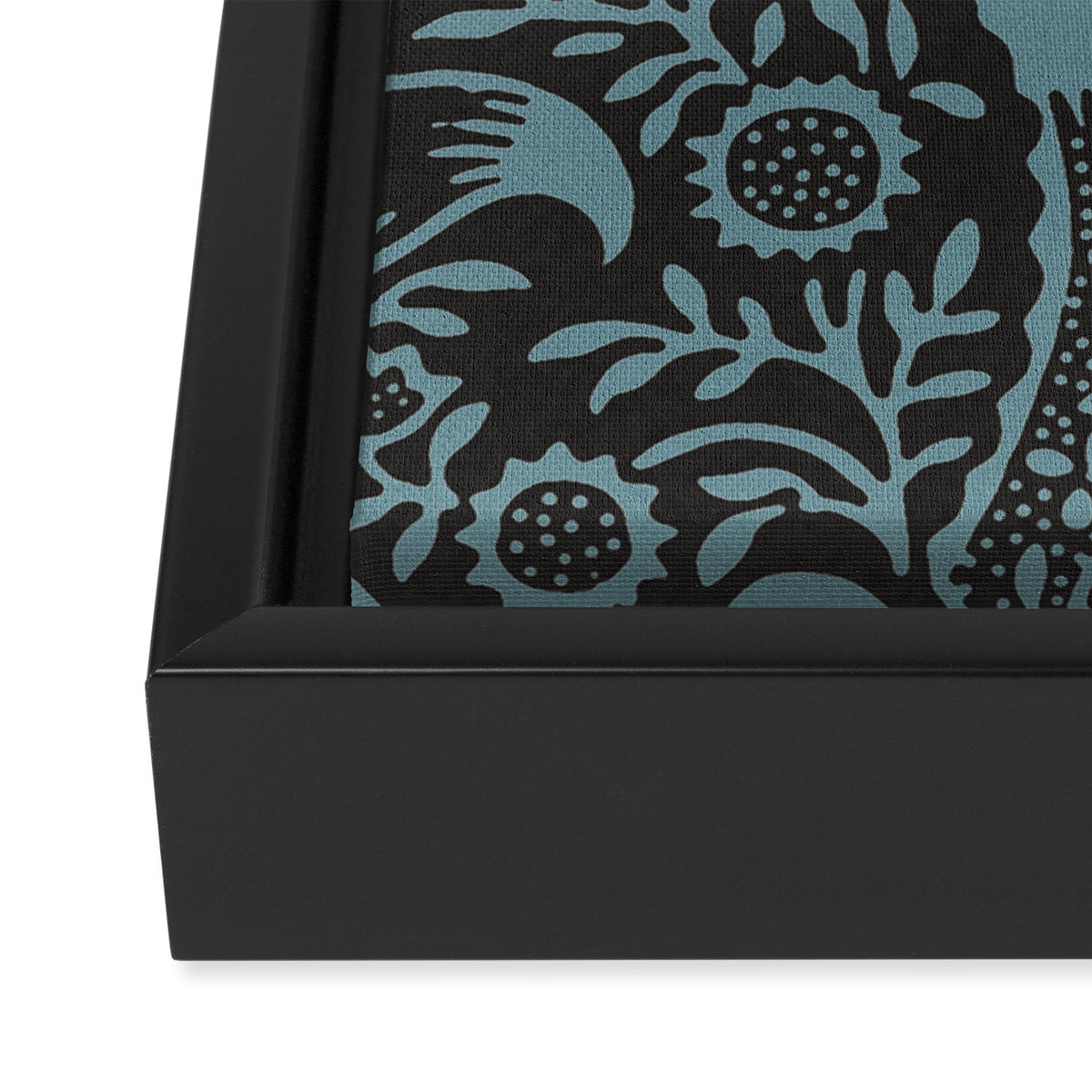 Tropical pattern black Framed Canvas Print Gallery Image 3
