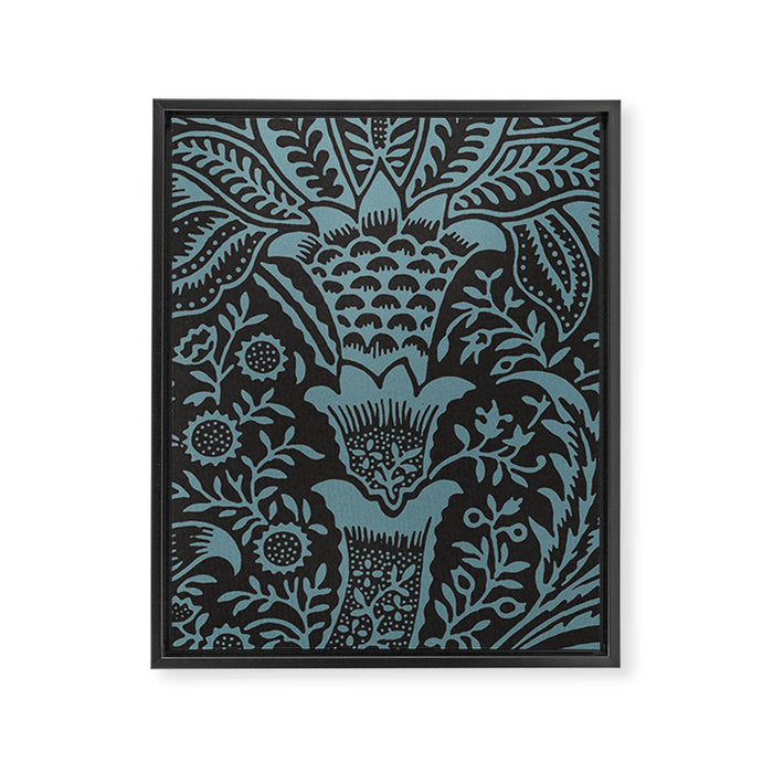 Tropical pattern black Framed Canvas Print Gallery Image 1