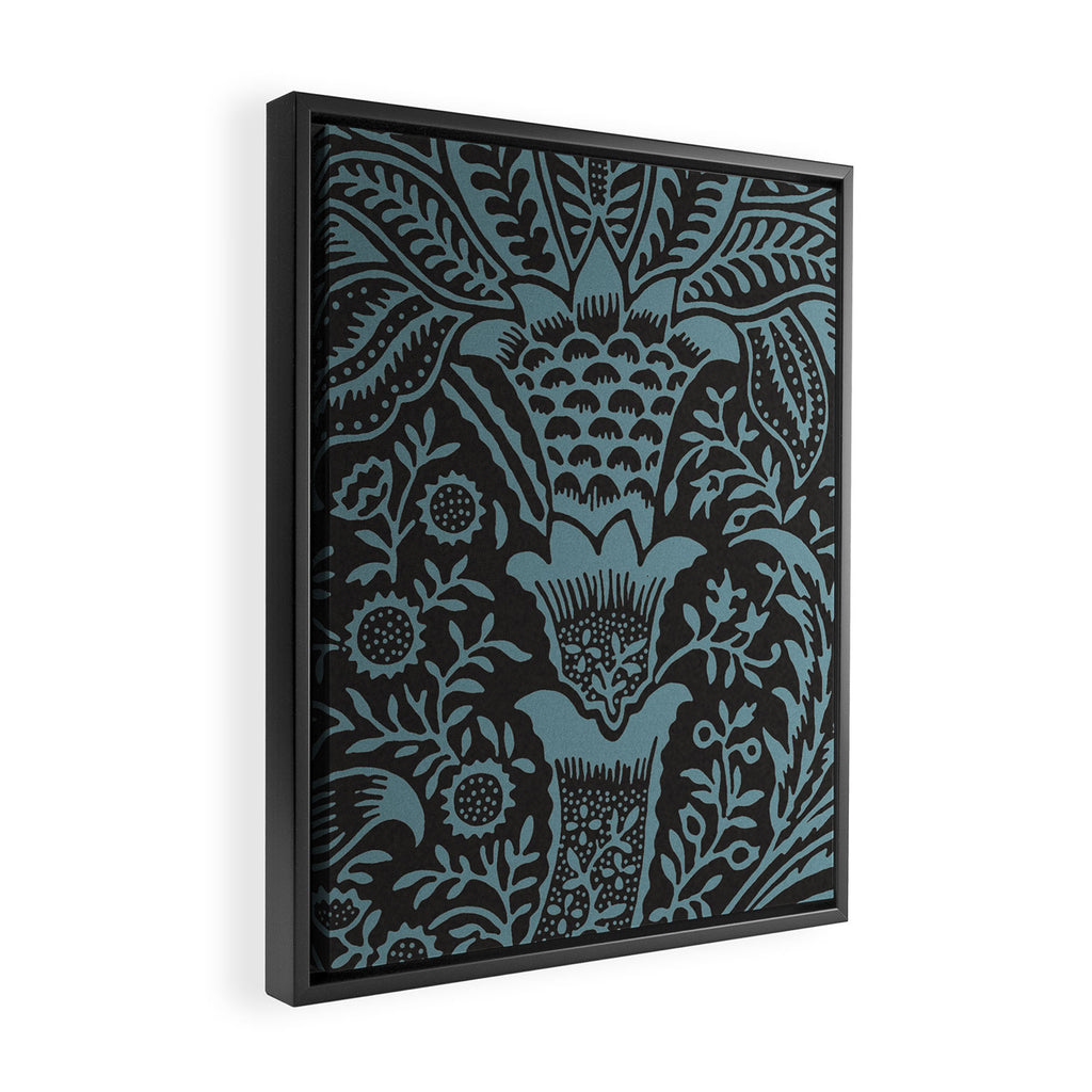 Tropical pattern black Framed Canvas Print Gallery Image 2