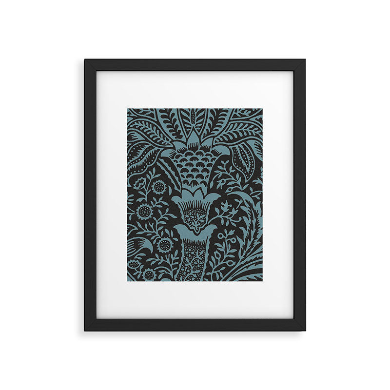 Tropical pattern black Framed Art Print Gallery Image 6