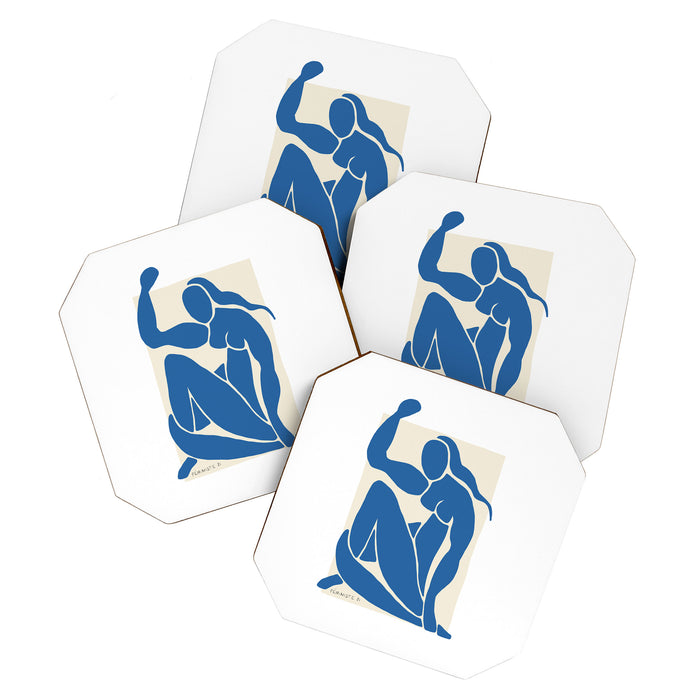 NUDE FEMINISTE - Feminist Art - Matisse Nude Blue Coaster Gallery Image 1