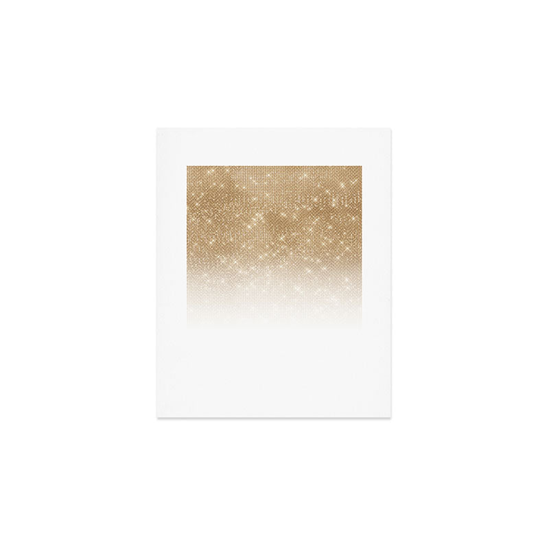 Glamorous Gold Glitter Sequin Ombre Gradient Art Print Gallery Image 1