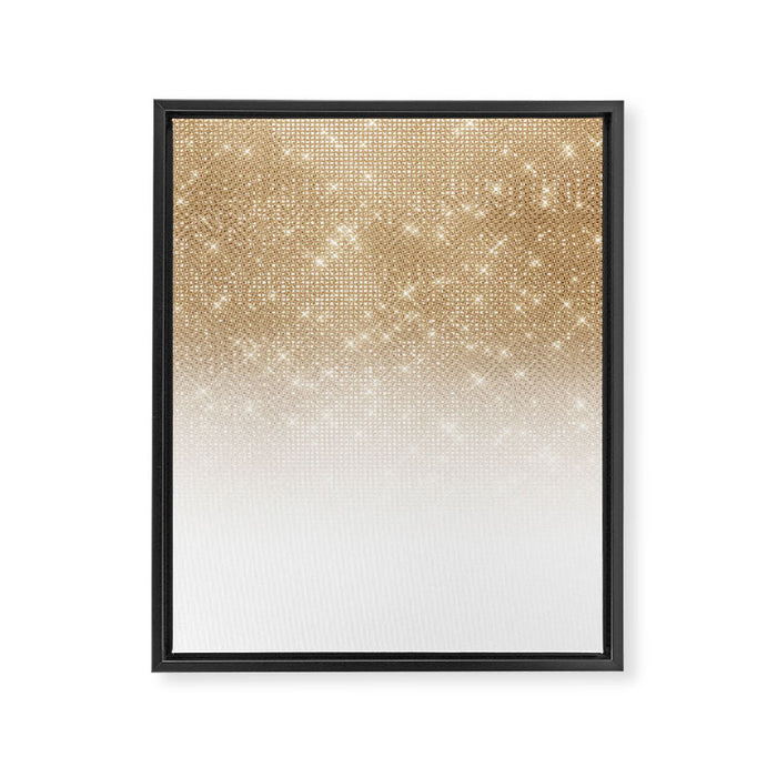Glamorous Gold Glitter Sequin Ombre Gradient Framed Canvas Print Gallery Image 1