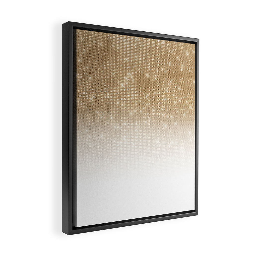 Glamorous Gold Glitter Sequin Ombre Gradient Framed Canvas Print Gallery Image 2