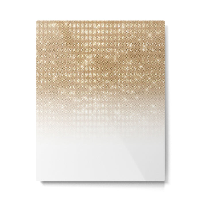 Glamorous Gold Glitter Sequin Ombre Gradient Metal Print Gallery Image 1