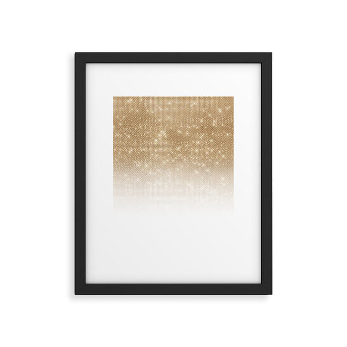 Glamorous Gold Glitter Sequin Ombre Gradient Framed Art Print Gallery Image 1