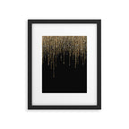 Luxury Chic Black Gold Sparkly Glitter Fringe Framed Art Print Gallery Image 6