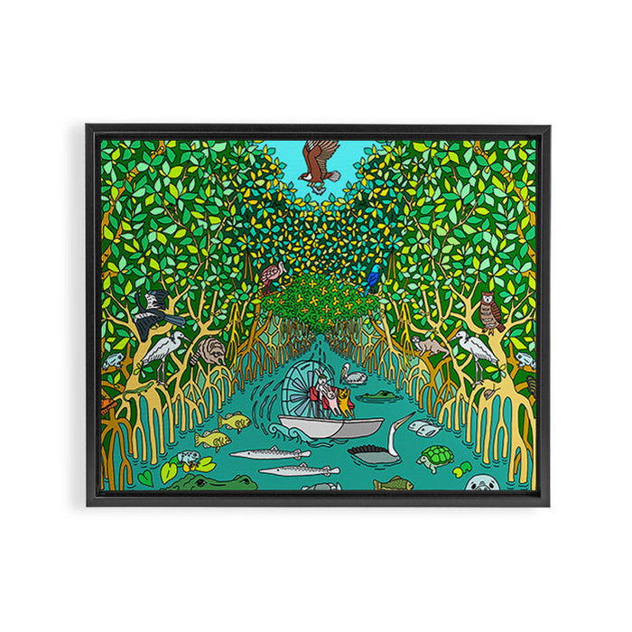 Florida Everglades Mangrove Tour Framed Canvas Print Gallery Image 1