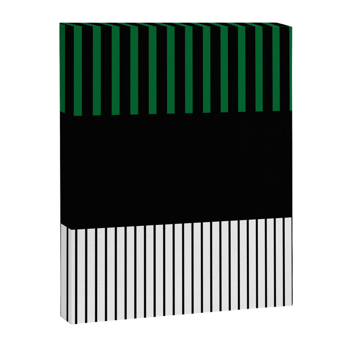 Colour Pop Stripes in Green - White and Black Canvas Print Gallery Image 1