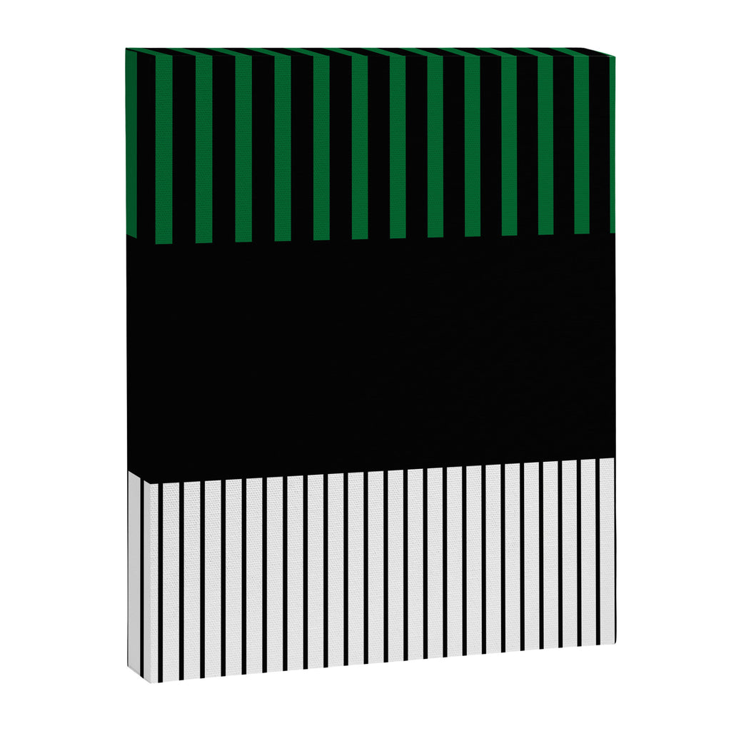 Colour Pop Stripes in Green - White and Black Canvas Print Gallery Image 8