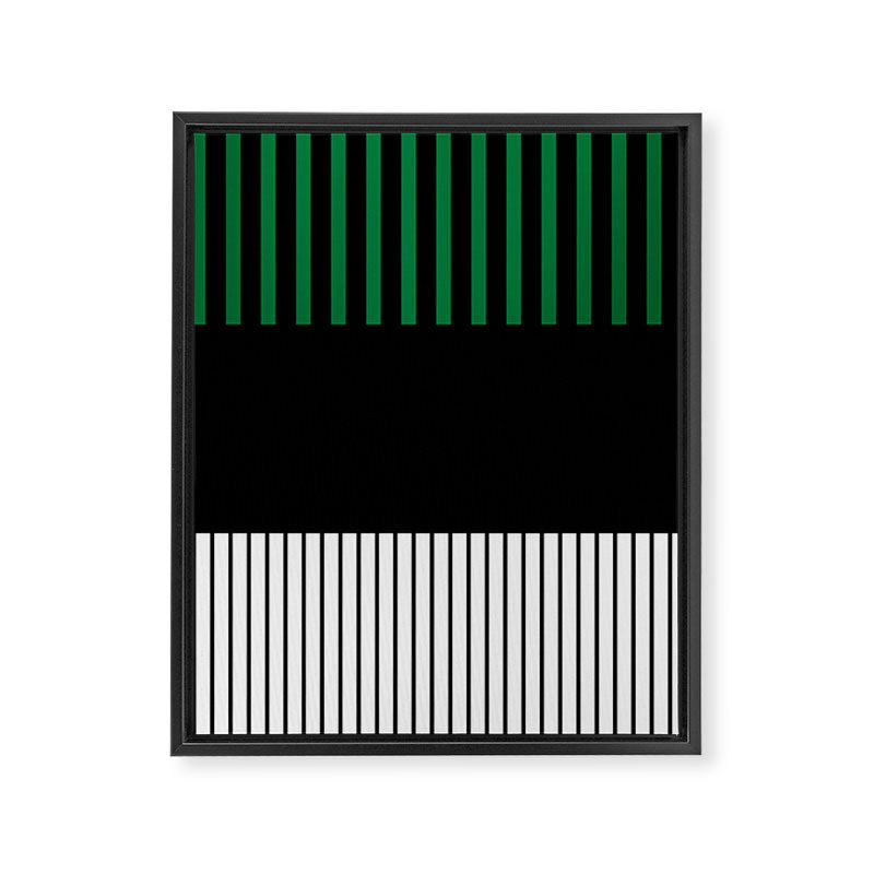 Colour Pop Stripes in Green - White and Black Framed Canvas Print Gallery Image 8