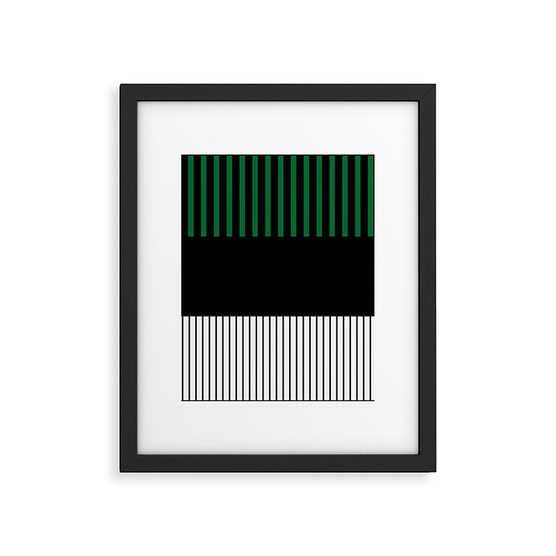 Colour Pop Stripes in Green - White and Black Framed Art Print Gallery Image 6