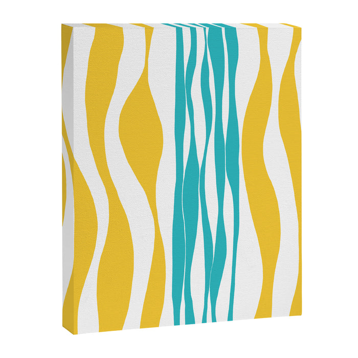 Ebb and Flow - Turquoise & Yellow Canvas Print Gallery Image 1