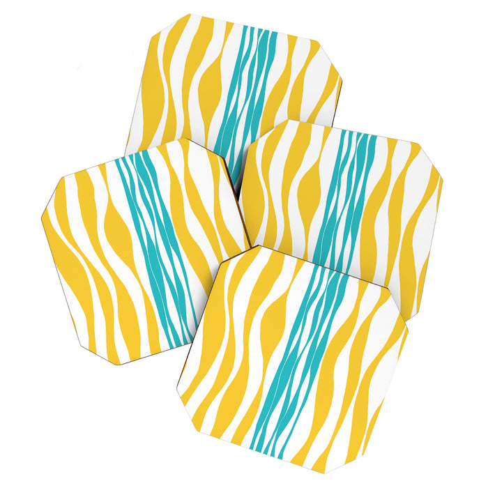 Ebb and Flow - Turquoise & Yellow Coaster Gallery Image 1