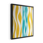 Ebb and Flow - Turquoise & Yellow Framed Canvas Print Gallery Image 2