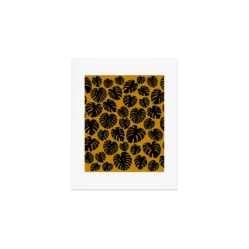 Monstera - Dark Yellow Art Print Gallery Image 1