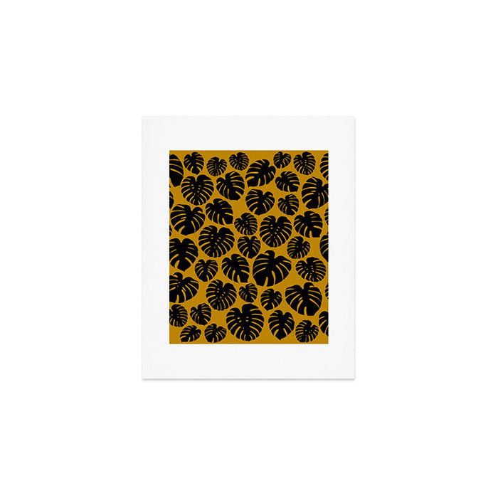 Monstera - Dark Yellow Art Print Gallery Image 1