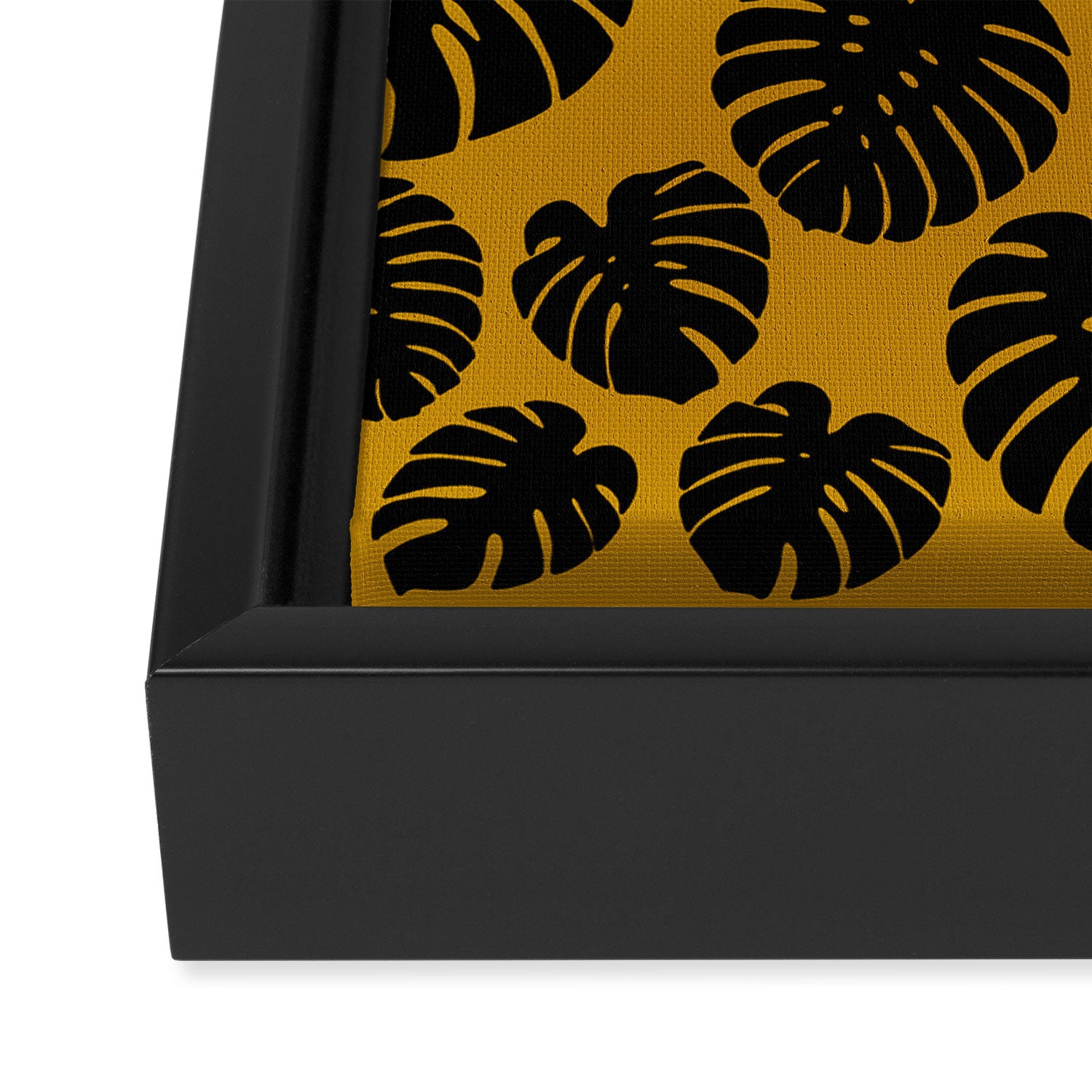 Monstera - Dark Yellow Framed Canvas Print Gallery Image 3