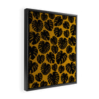 Monstera - Dark Yellow Framed Canvas Print Gallery Image 2