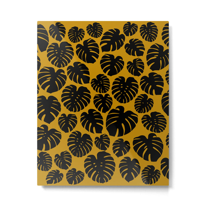 Monstera - Dark Yellow Metal Print Gallery Image 1