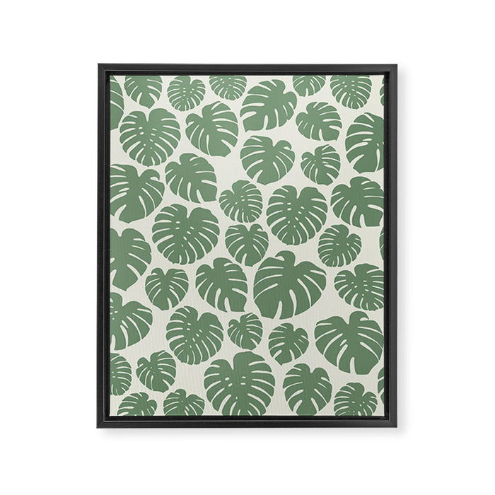 Monstera - Green Framed Canvas Print Gallery Image 1