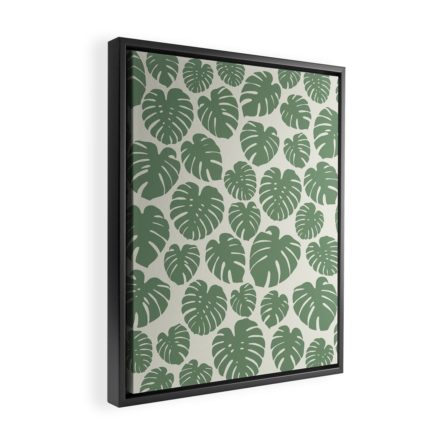 Monstera - Green Framed Canvas Print Gallery Image 2
