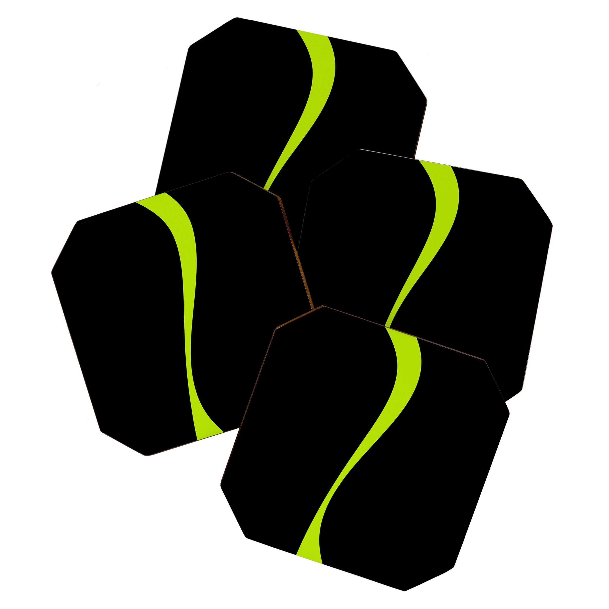 Simple Waves 2 - Lime Green Coaster Gallery Image 1